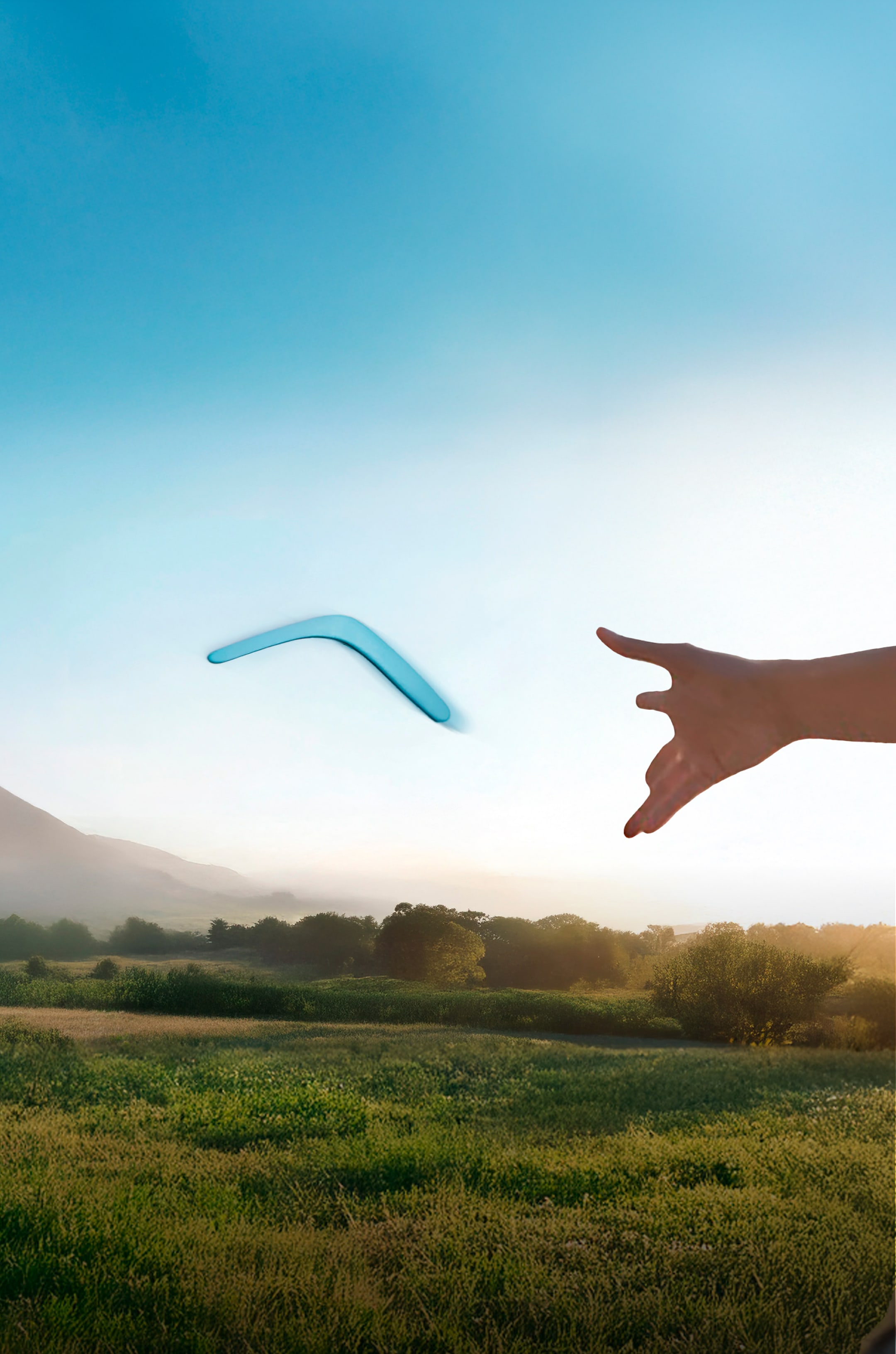 Persona lanzando un boomerang